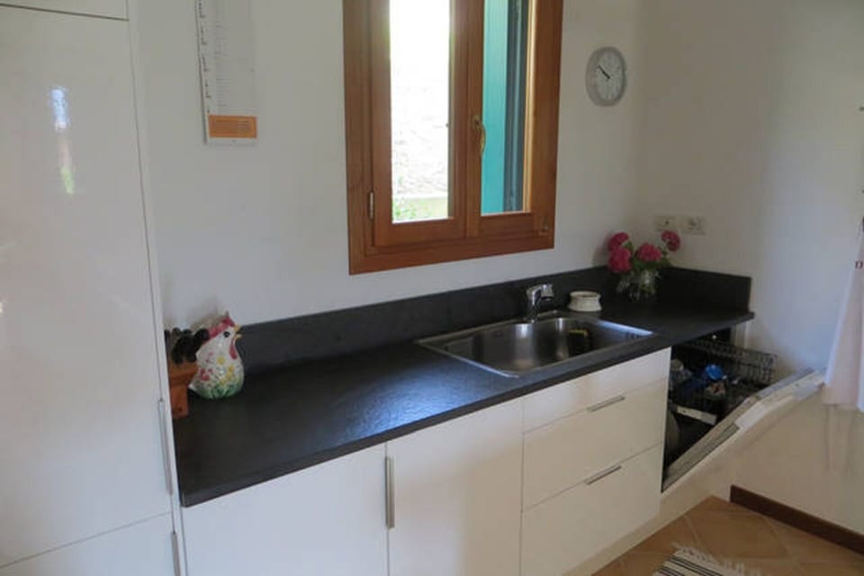 Dishwasher and large refrigerator and freezer.