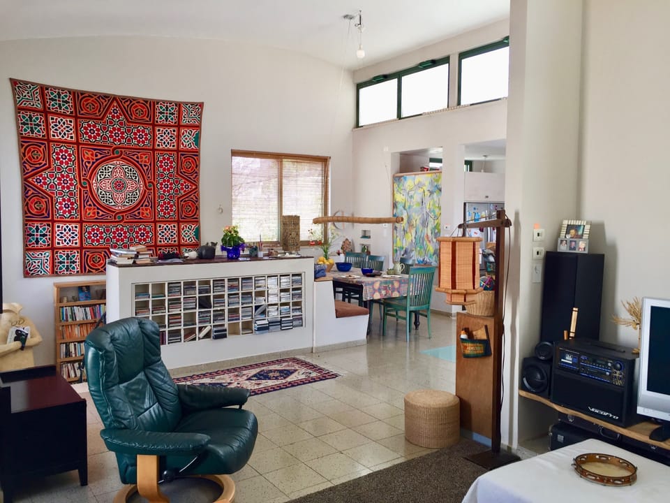 The living room and the dining seen together.
