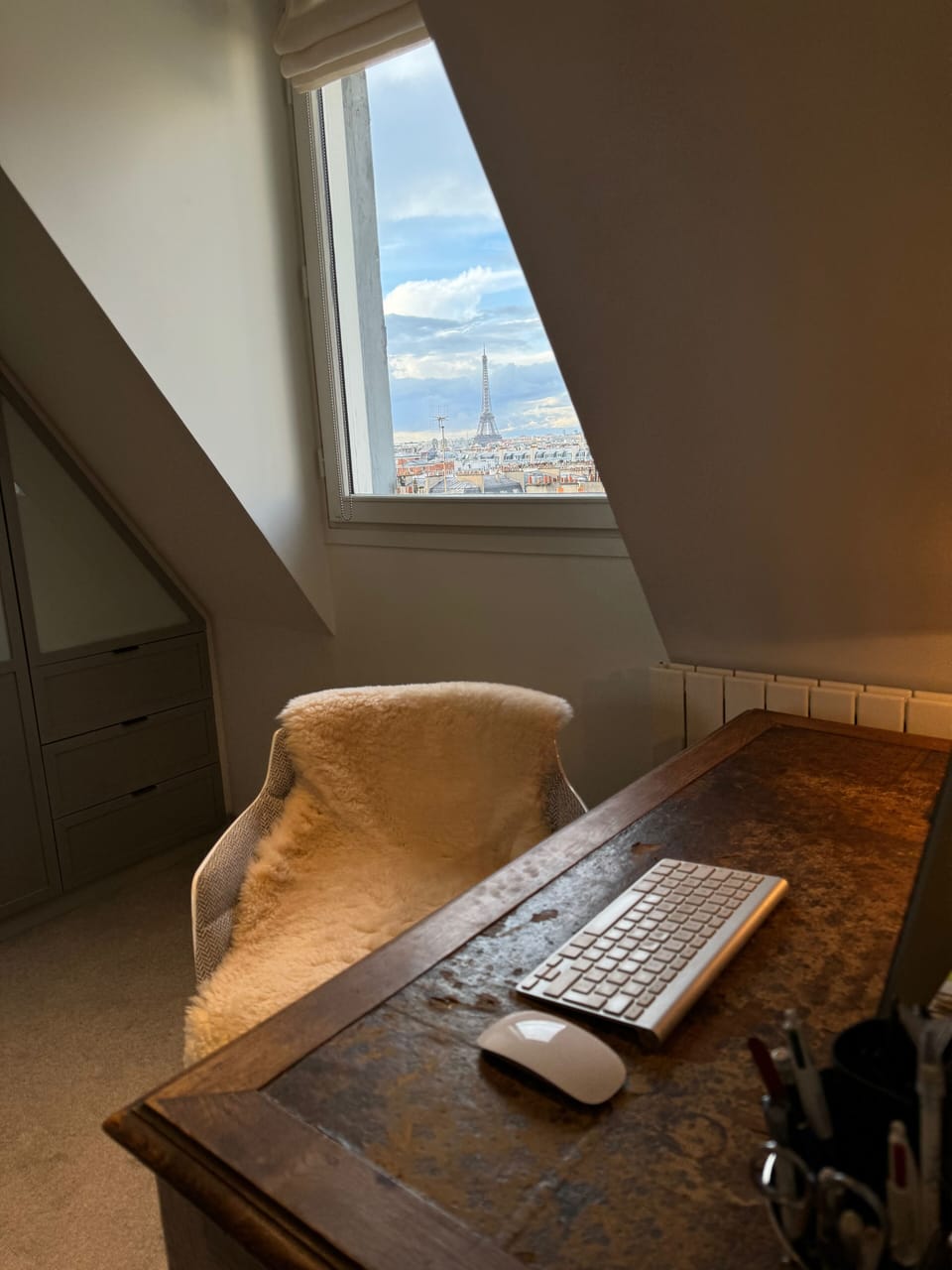 Office with a view inside the ensuite dressing room