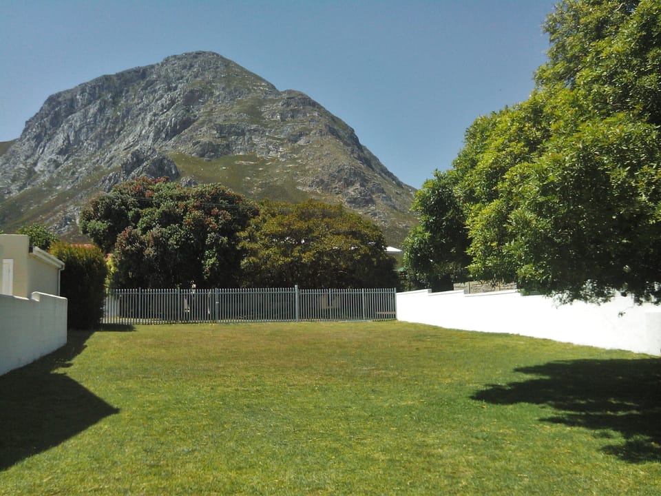 Large backyard overlooking the mountain.