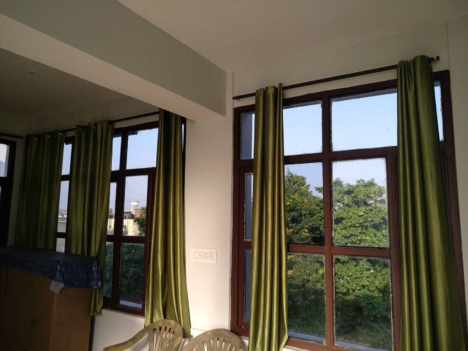 Hall has french Windows.