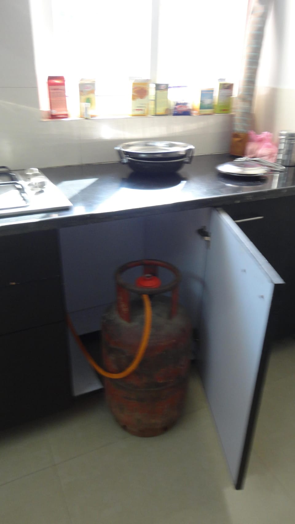 The kitchen is fully equipped with cook top, lpg and all utensils