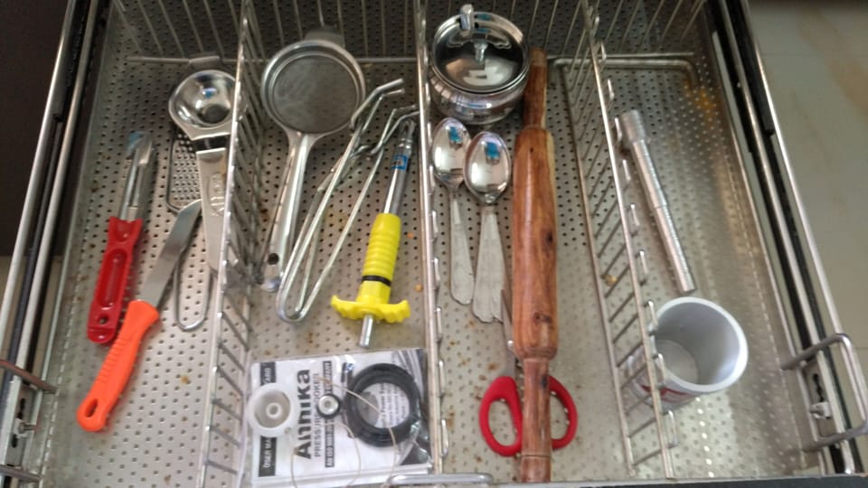 In case, you feel like cooking, the equipments are ready