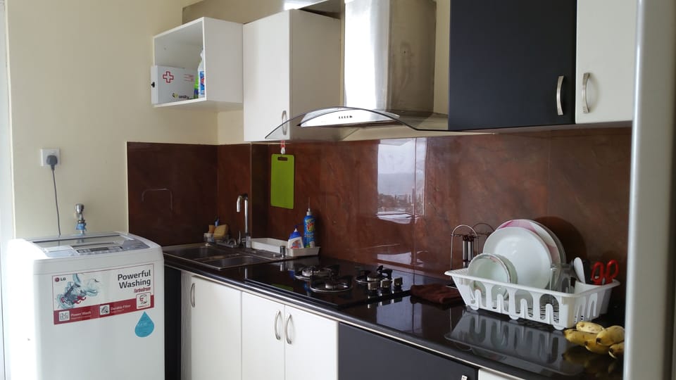 Kitchen with all necessary cutlery sets, fully auto washing mechine
