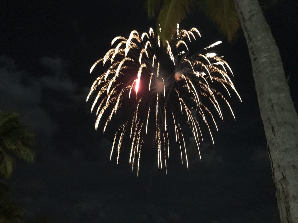New years eve fireworks in resort 