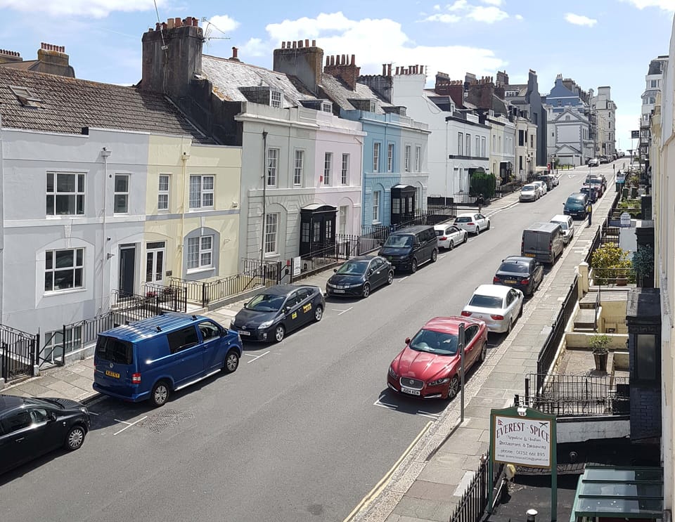 View of the road outside  the flat leading to the Waterfront