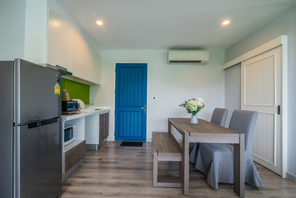Dining room and kitchen
