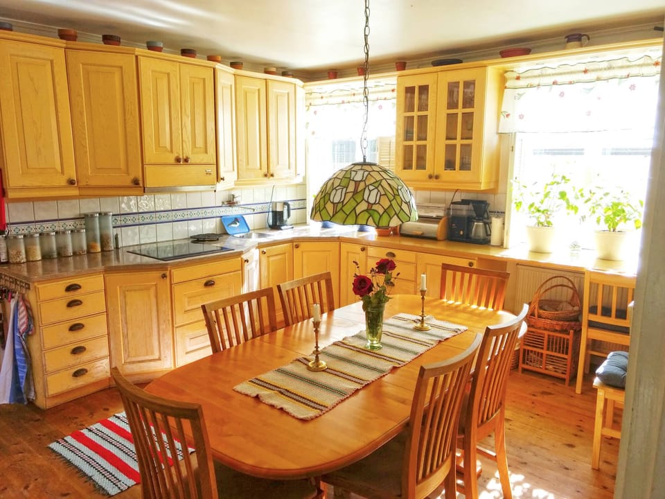 Well equipped kitchen with everything you'll need including a TV.
