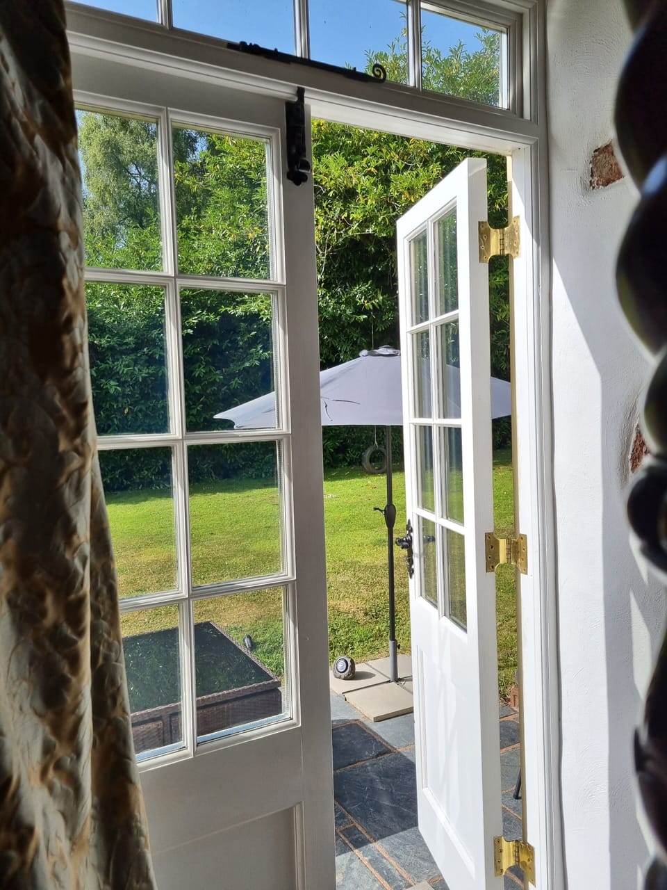 Patio door from the super king bedroom out to the patio.