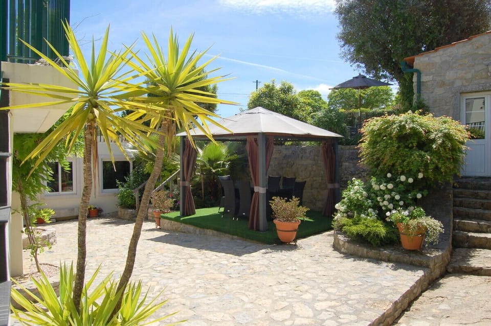 Swimming pool and eastern end of garden.