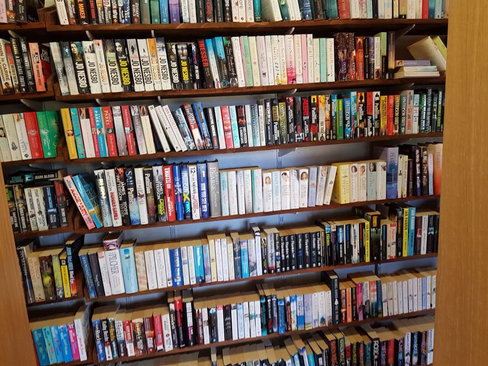 No need to bring books with you, borrow one from the library