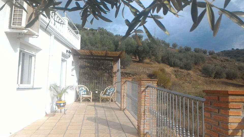 Studio Rubite private sunny terrace, extra seating under olive tree