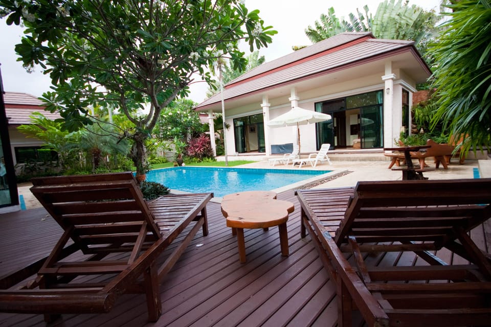 Relax by the pool.
