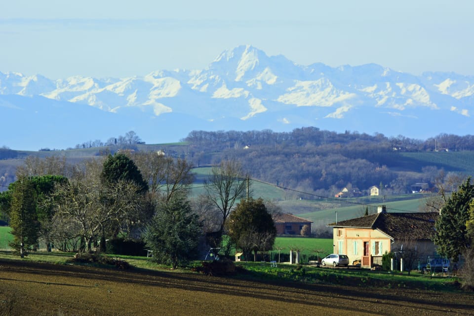 View of Gite looking south (January)