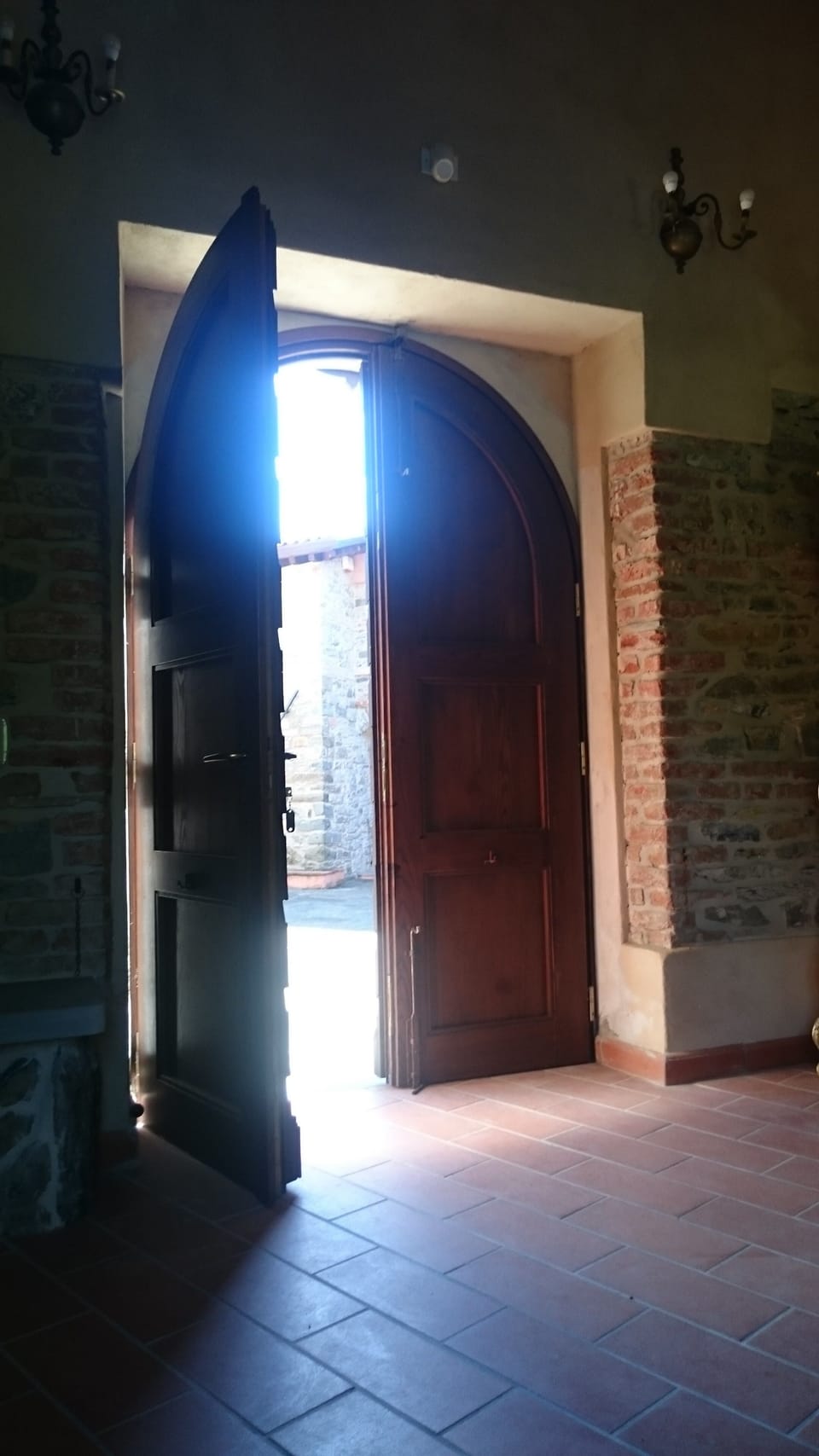 the entrance to the shared living room