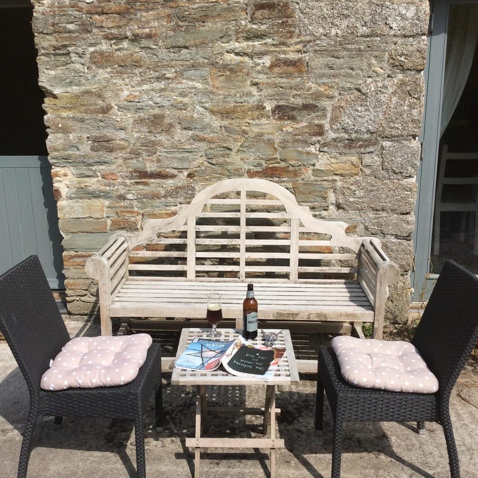 Outdoor furniture in courtyard