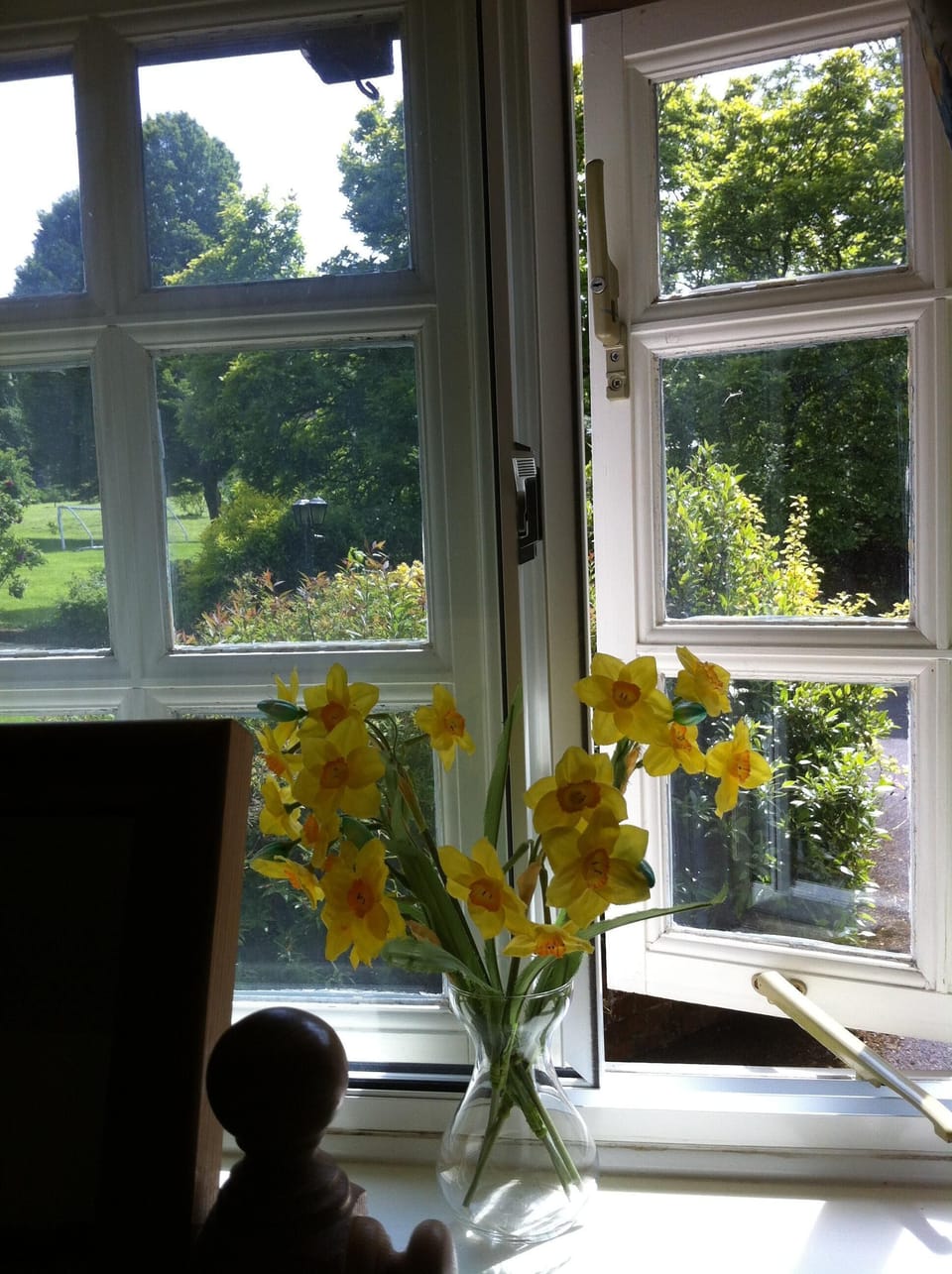 Pleasant outlook from twin bedroom