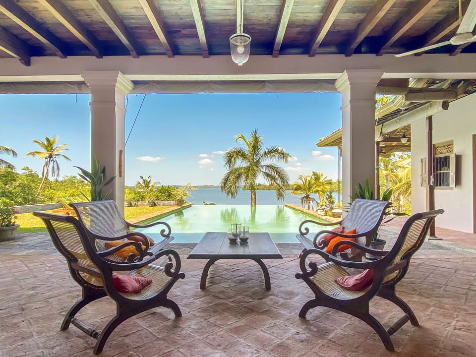 The kitchen and veranda have non-slip, handmade rustic  clay tiles.