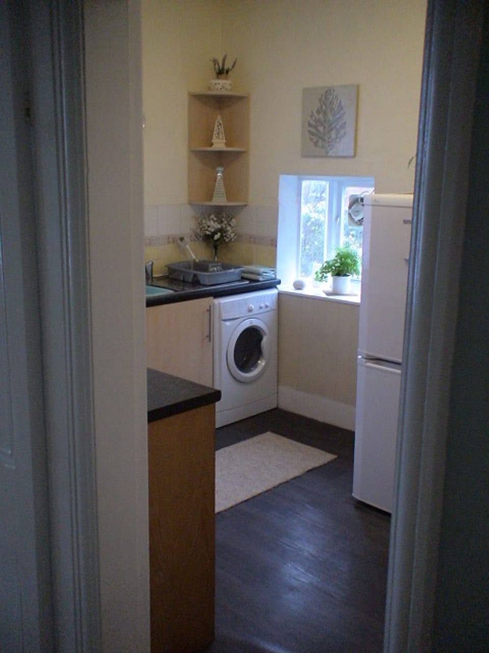 View into kitchen
