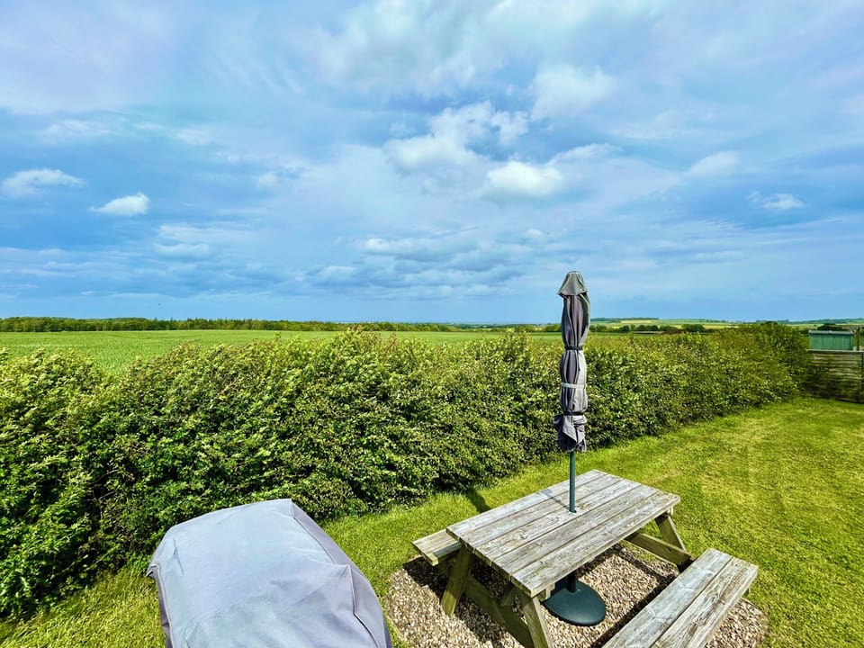 View to coast across the fields 