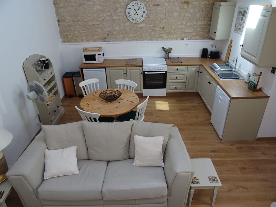 Open plan living area from staircase