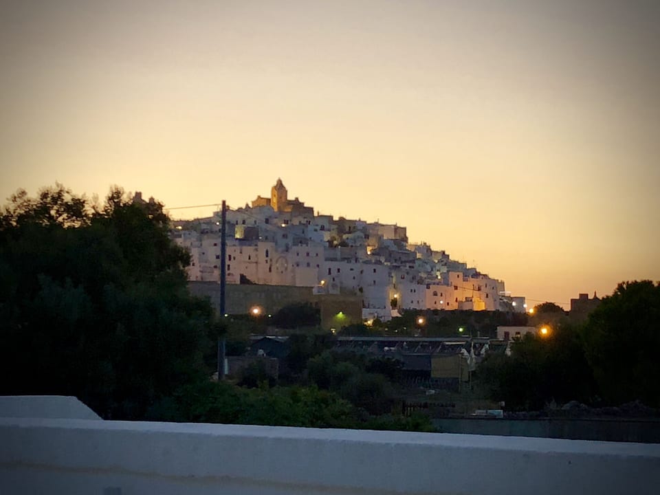 Ostuni at night from the terrace.