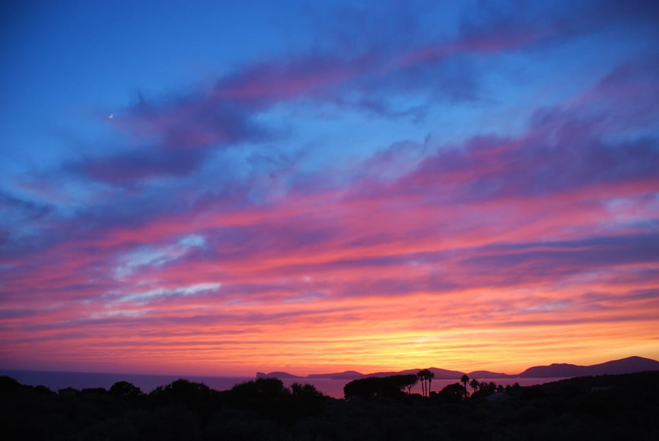 Sunset on roof terrace