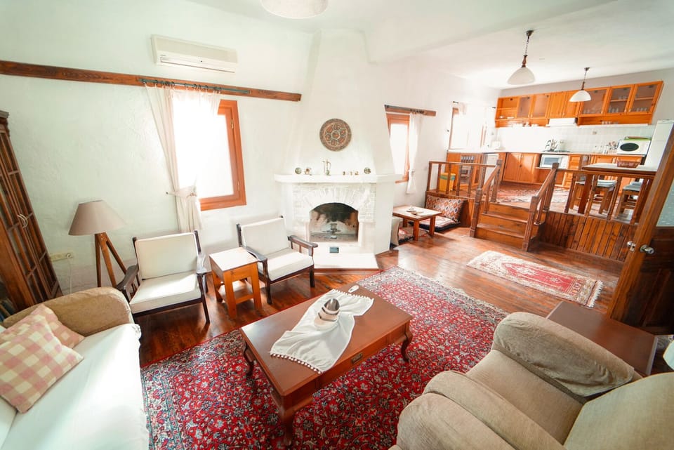 living room and open plan kitchen