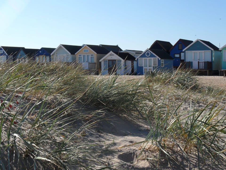 The famous £1/4 million  beach huts on our local beach at Mudeford!
