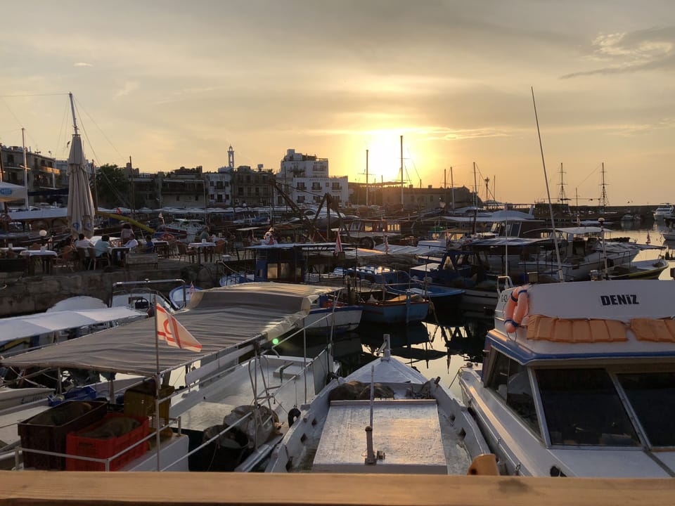 Kyrenia harbour at sunset 