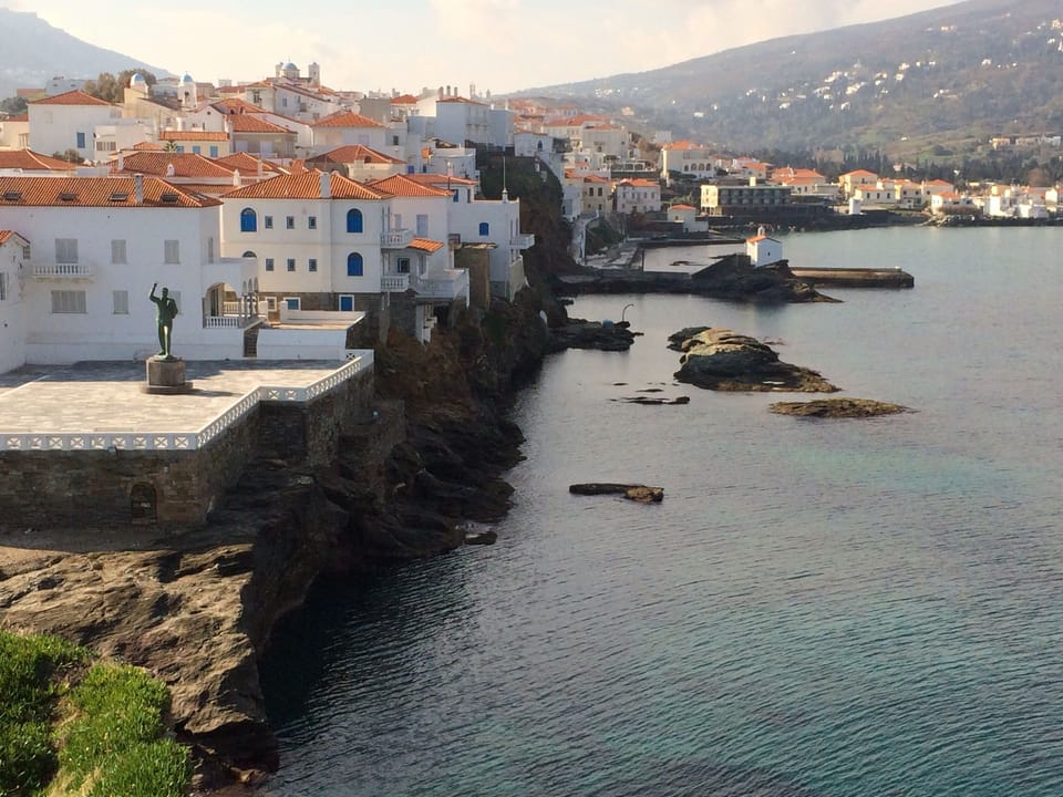 The last house of the Andros capital with sea views on all sides