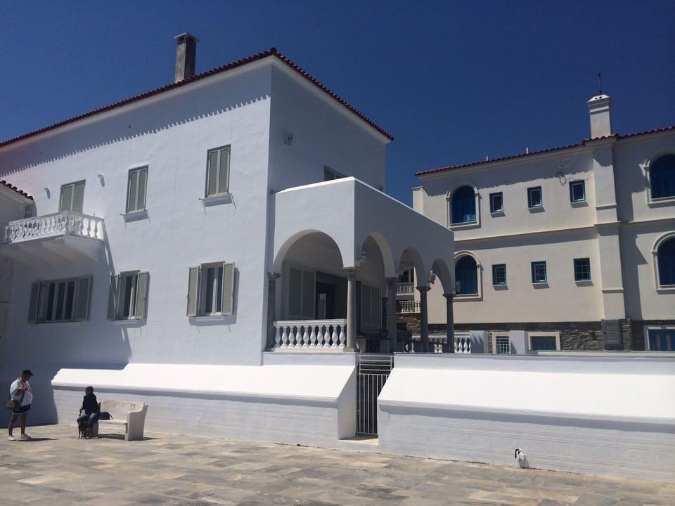 View of the house from the Unknow Sailor square.