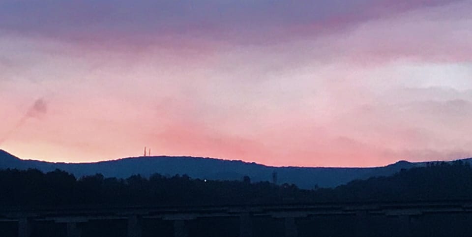 Stunning sunset view over the mountains.
