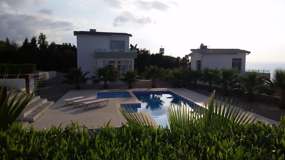 View from the downstairs terrace showing our other villa no. 5 