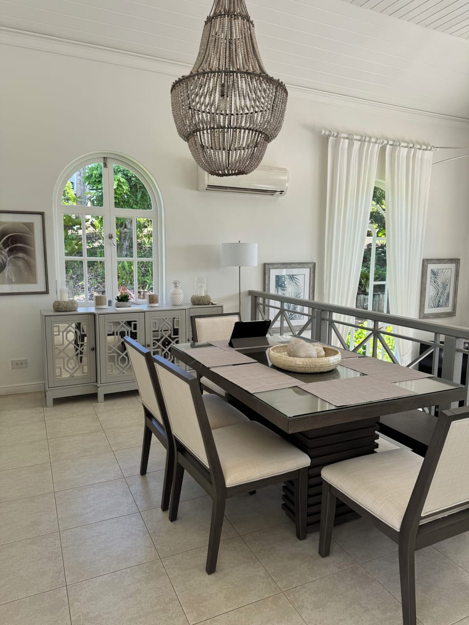 Dining area in living room.