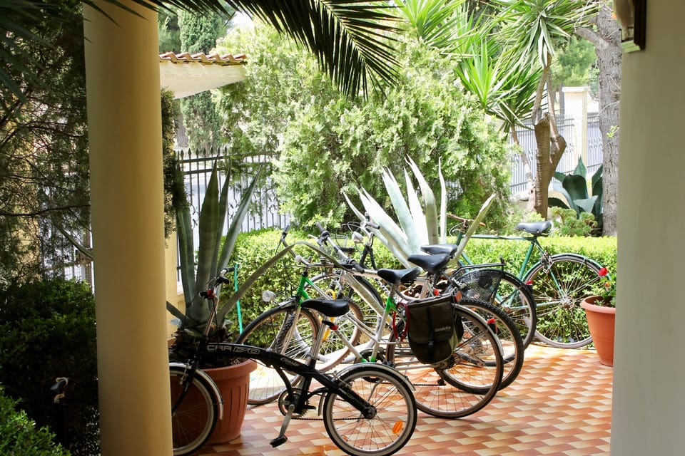 Bikes available for free on site  to explore the surroundings.