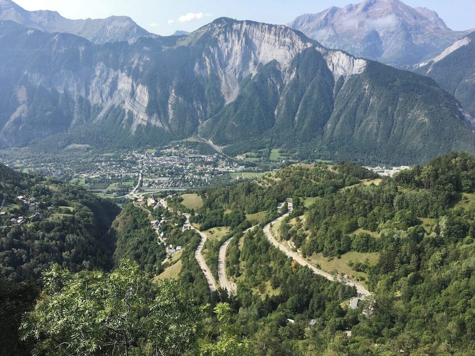 The famous 21 bends of Alpe d'huez