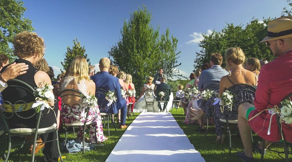 Outdoor banquet area