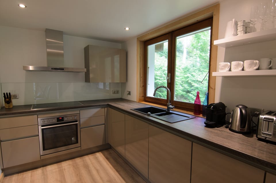 Fully equipped kitchen with modern amenities