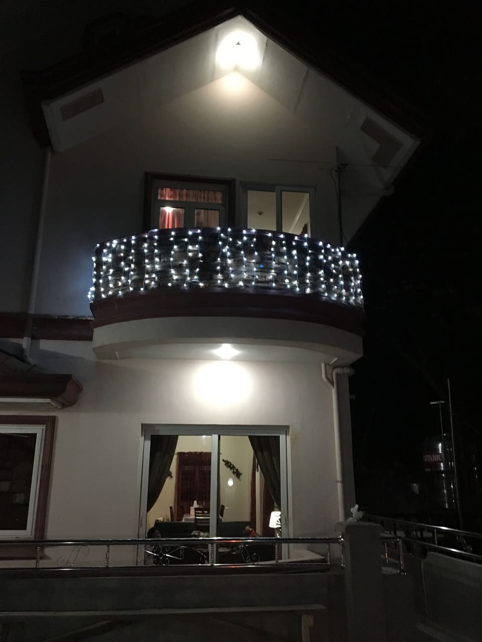 The terrace at night