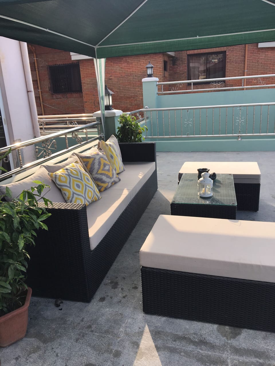 At the deck