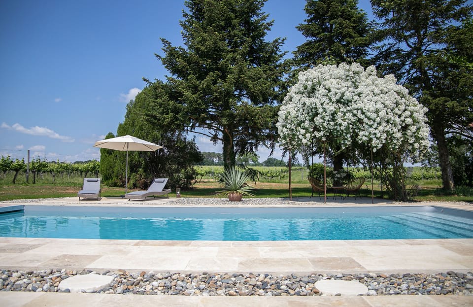 Private heated pool with views across the vines, private jacuzzi