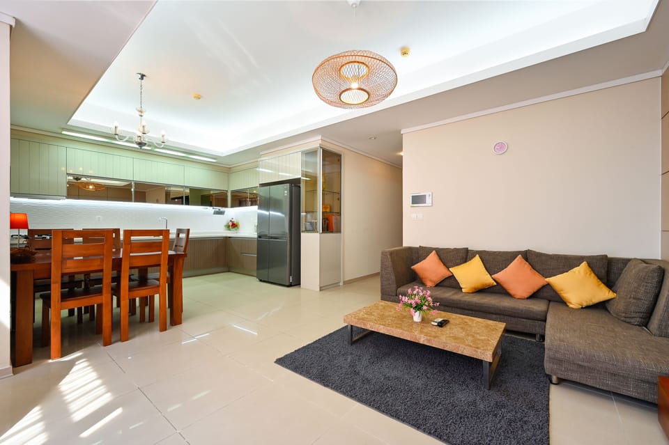 Living space and dining area. 