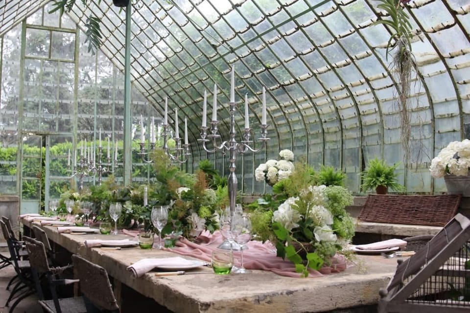 Outdoor banquet area