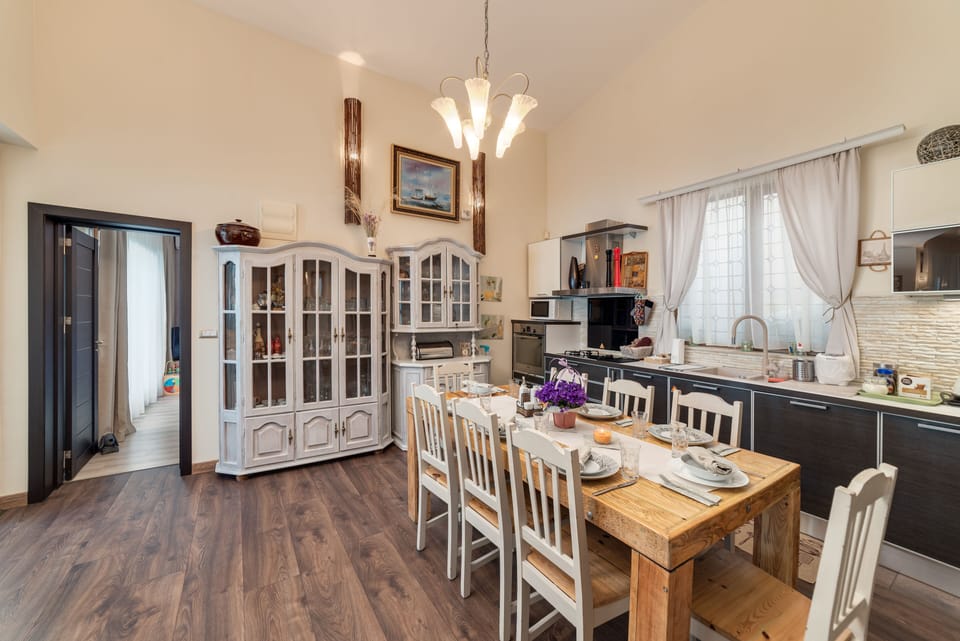 the kitchen 