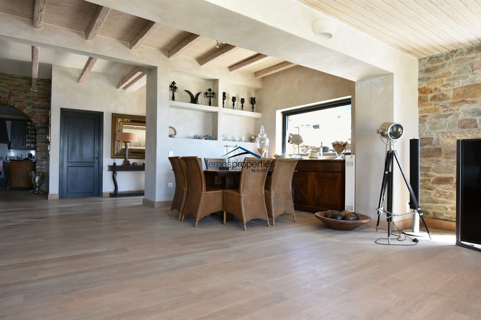 One of the indoor dining areas