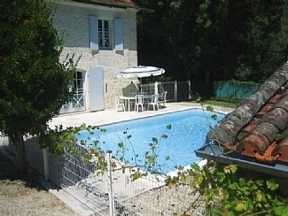 The pool is fully secure - with fencing all around and sprung gates
