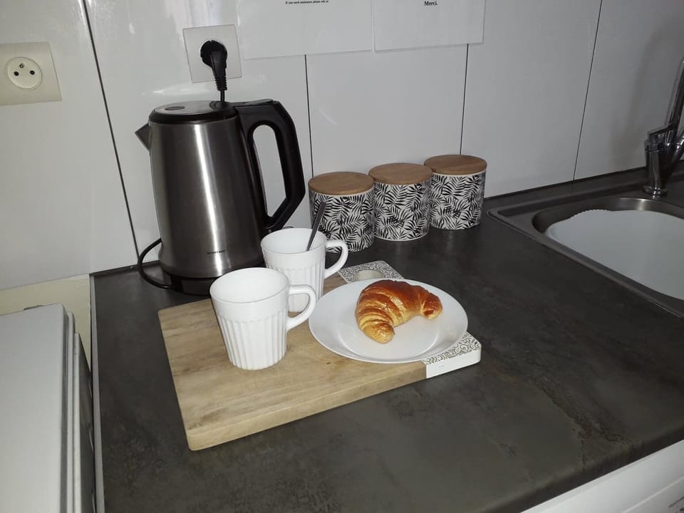 Coffee and croissants from the local bakery
