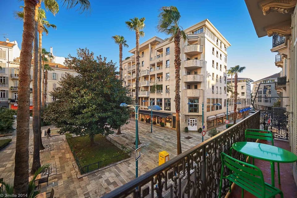 view towards beach & shopping street 