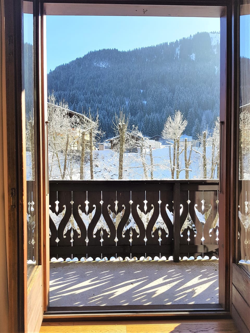 Looking outside in the winter